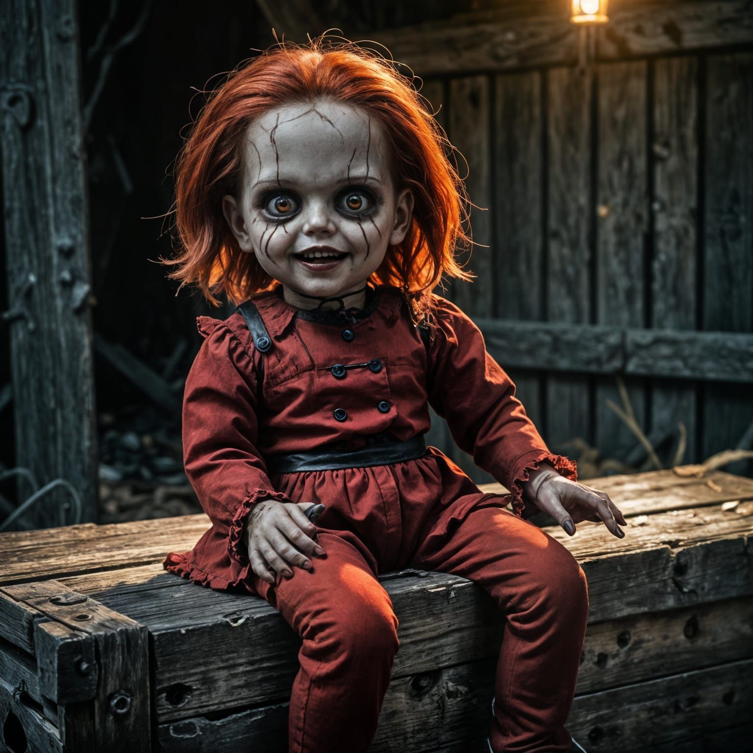 An exaggerated malevolent, evil, dark horror satanic, demoni...