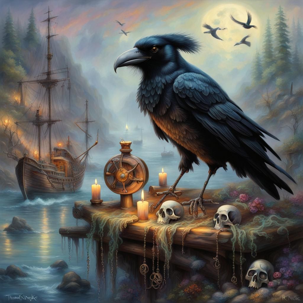 Ethereal Hippie Pirate Crow Bones Fantasy
