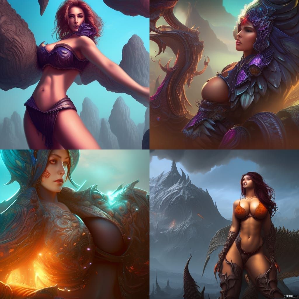 Fantasy Art of Voluptuous Women in Vivid Color