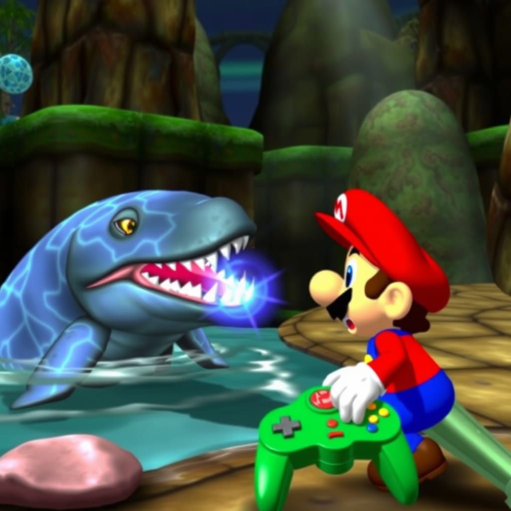 electric eel on Super Mario 64