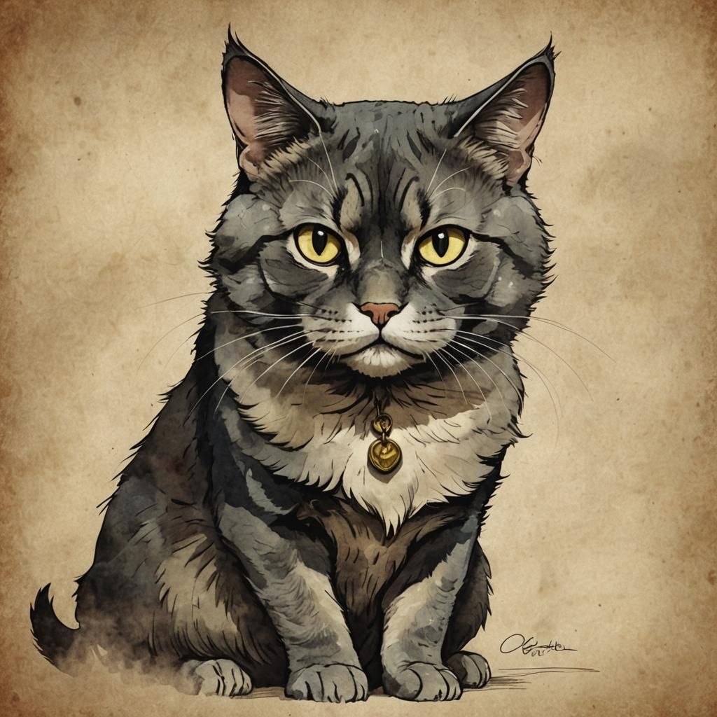 Quasimodo Reimagined as a Feline Character