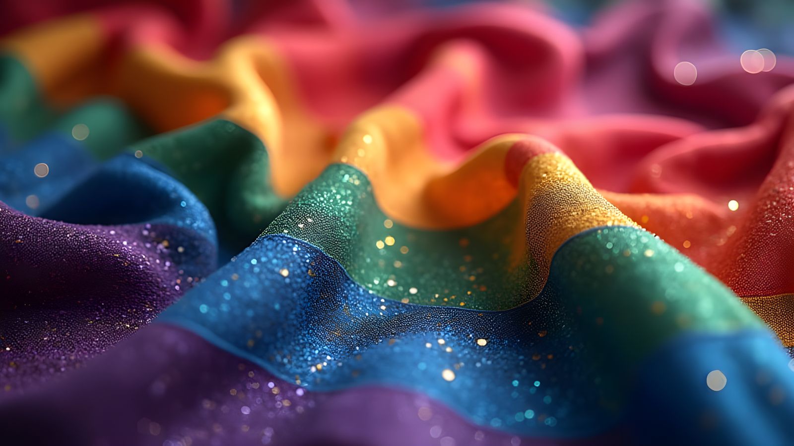 Glittering Pride Flag in Soft Rainbow Colors