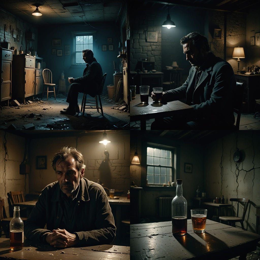 A Man's Isolation: Shadows of Guilt and Judgment