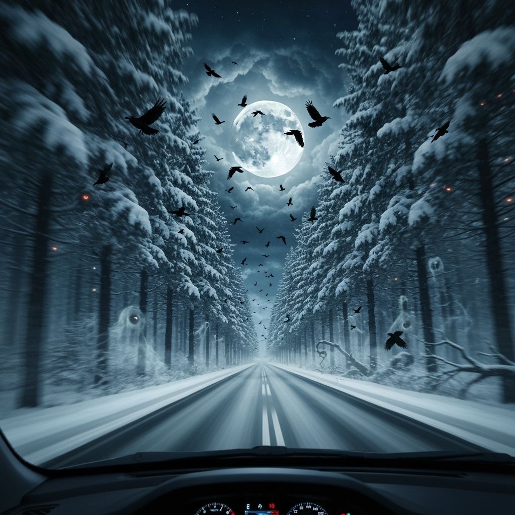 Haunted Forest Night Drive in Cinematic Style