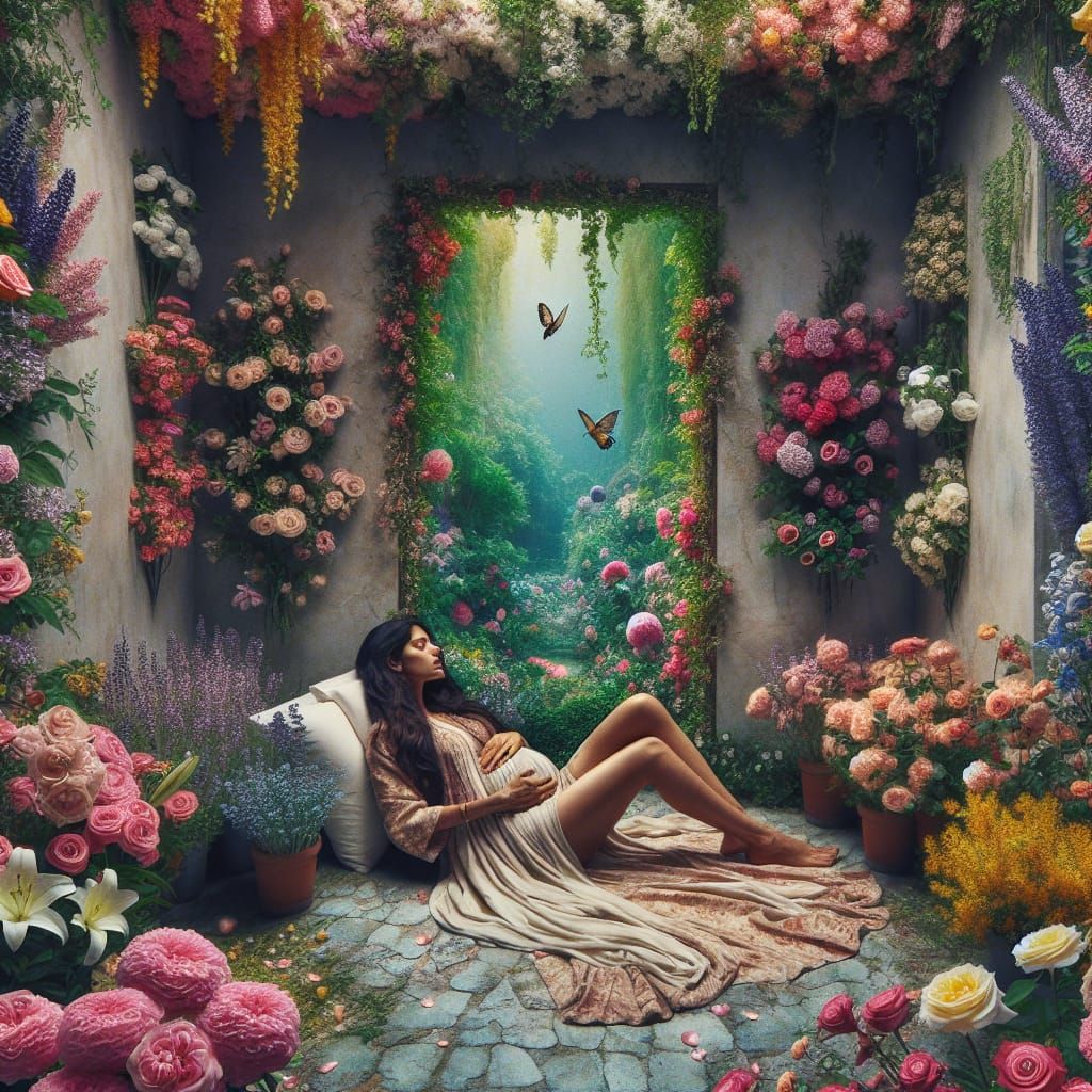 Urban Magical Garden Floral Room, Maternity Backdrop, Photog...