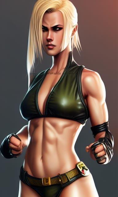 Sonya Blade Portrait in WLOP Style
