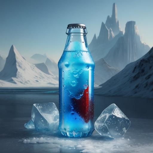 Icy Cola Drink: Detailed Matte Painting in 8K