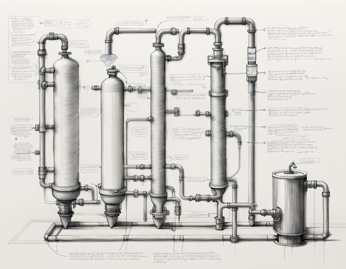 Amateur Pencil Sketch of Water Filtration System