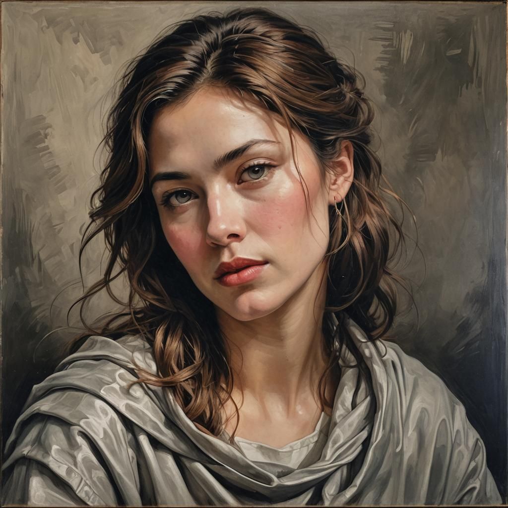 Dramatic Oil Painting with Impasto Brushstrokes