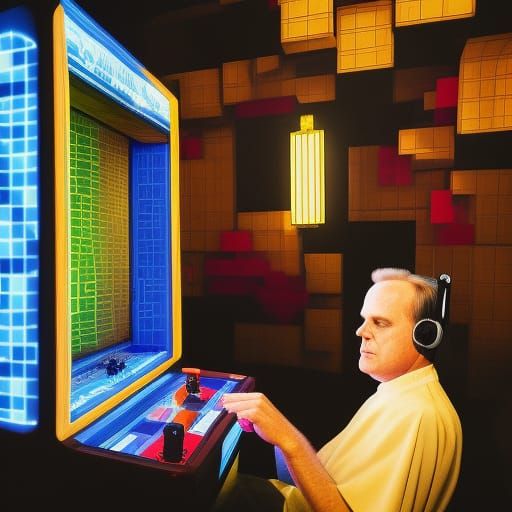 McLuhan and Monk Meditating in Arcade Machine