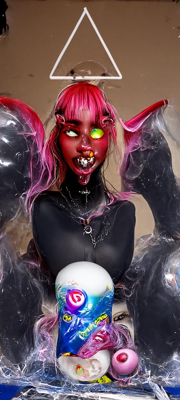 Bubble Gum Demon Girl Trinity: Hyperrealistic Goddesses
