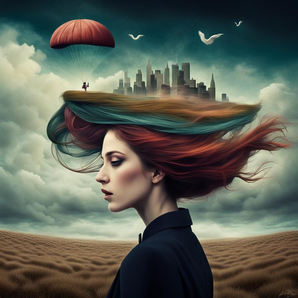 Surreal Dreamscape: Eyes Open to the Horizon