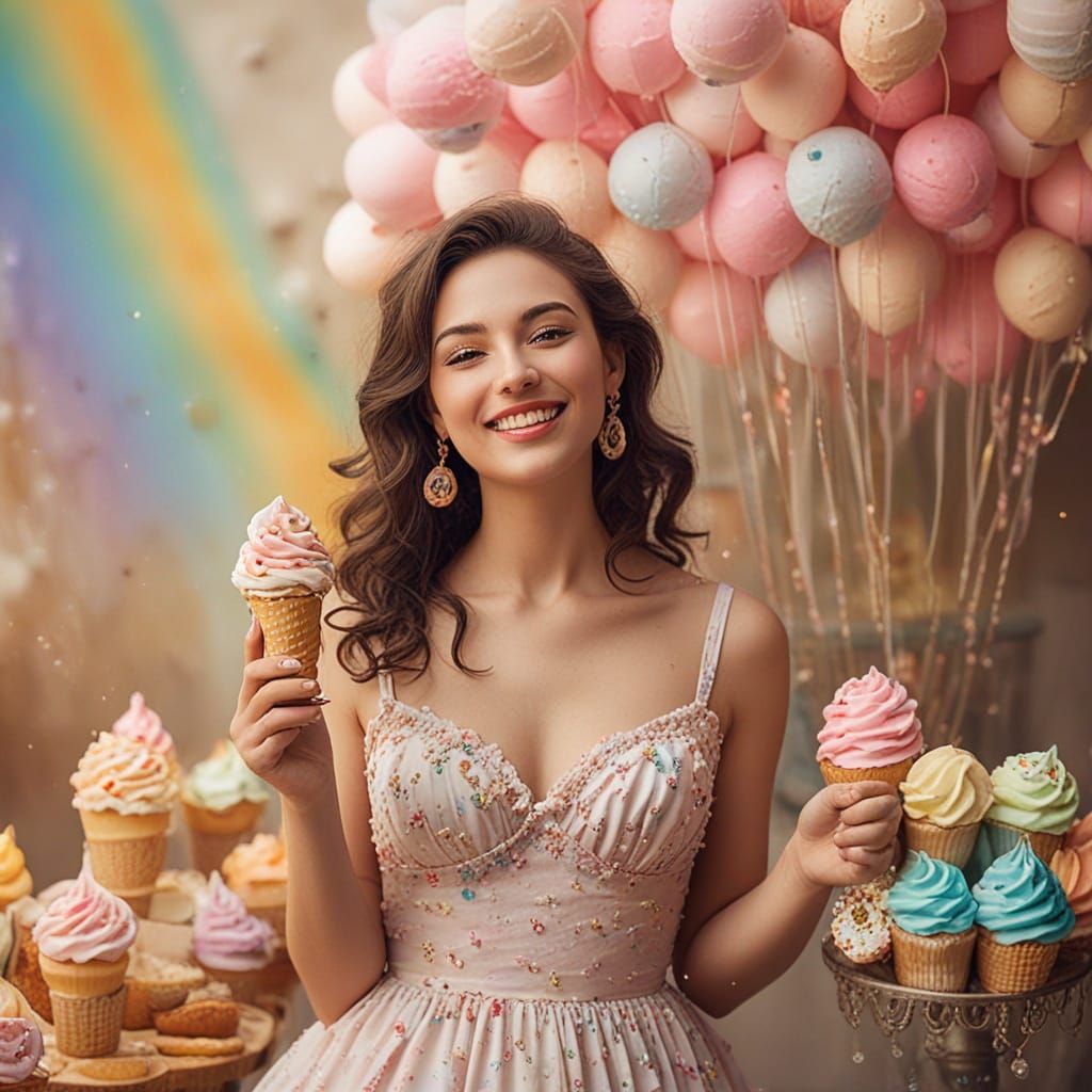 Surreal Utopia Scene in Vibrant Colors