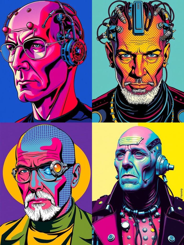Patrick Stewart as Locutus in Cyberpunk Pop Art
