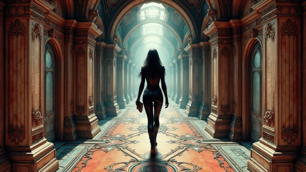 Bene Gesserit Assassin in Retro-Futuristic Style