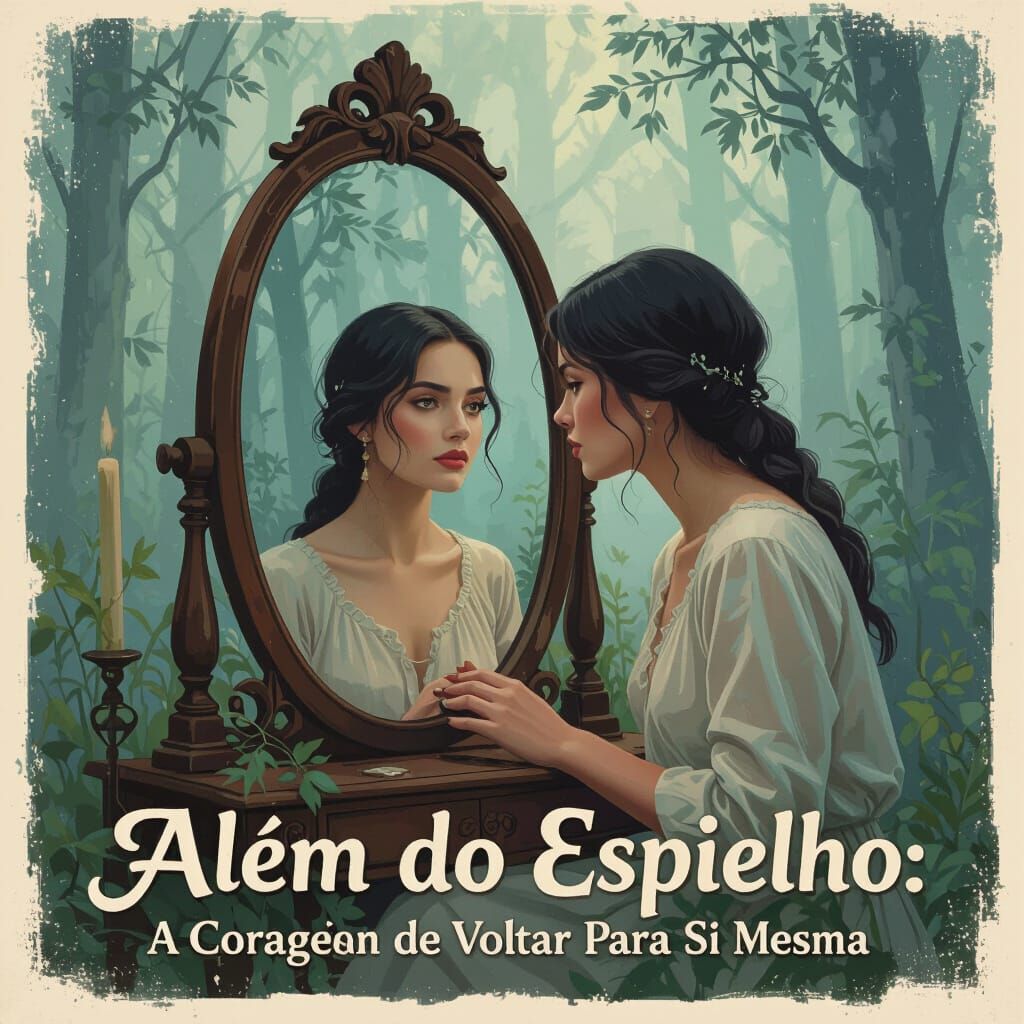 Mystical Reflection in Antique Mirror with Pastel Colors