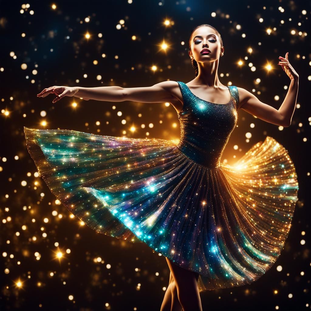Divine Ballet Dancer in Glittering Dress