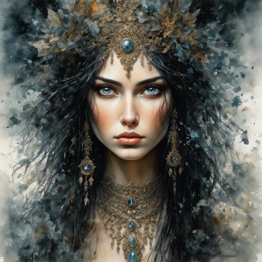 Latina Goddess in Illuminated Photorealism