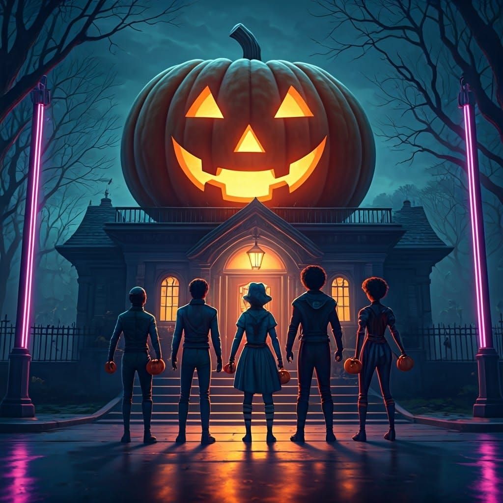 Futuristic Halloween Trick-or-Treat Adventure