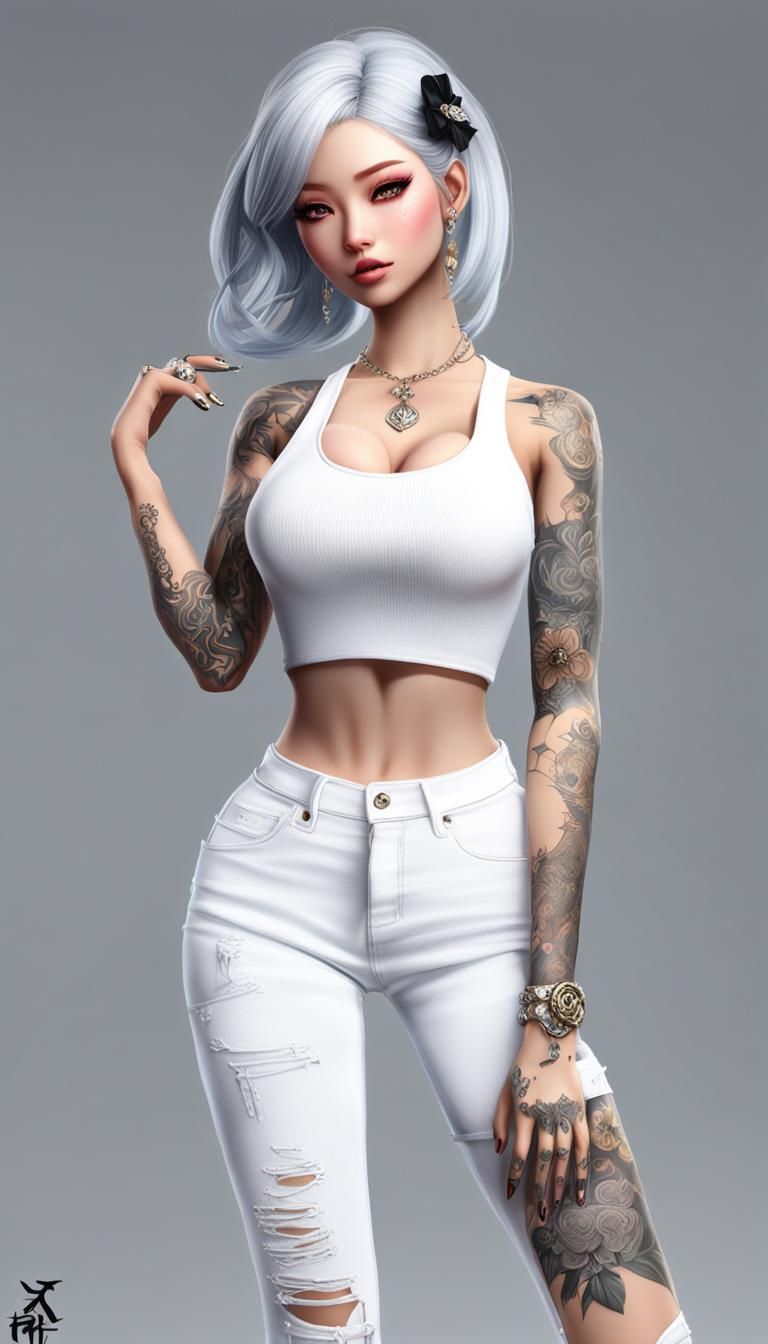 Anime Barbie Art Doll with Tattoos