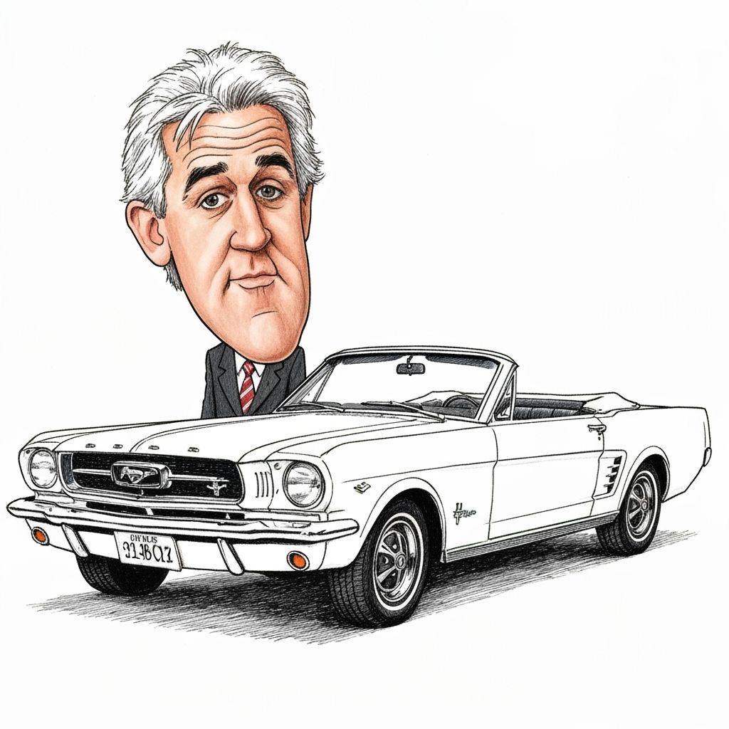 Jay Leno's 1965 Mustang Convertible Caricature