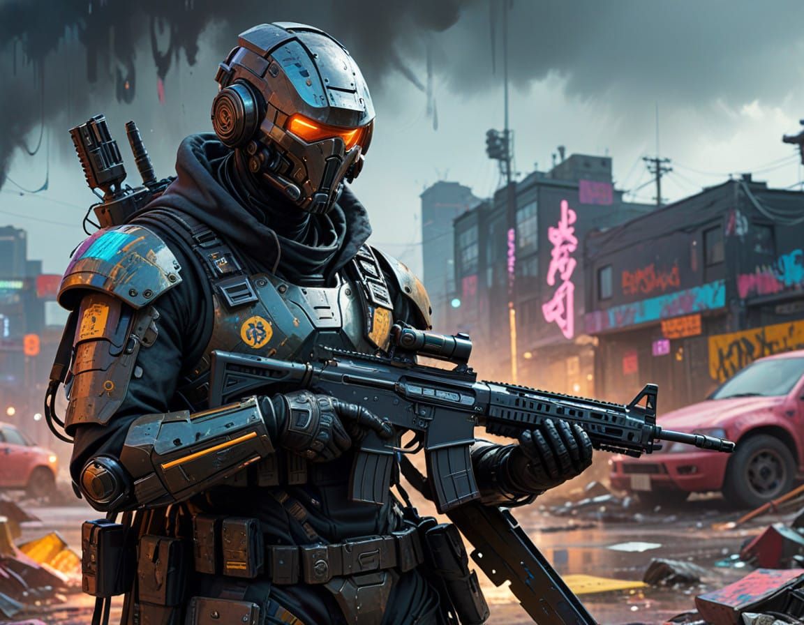 Cyberpunk Hero Jarmen Kell Emerges in Dystopian Cityscape