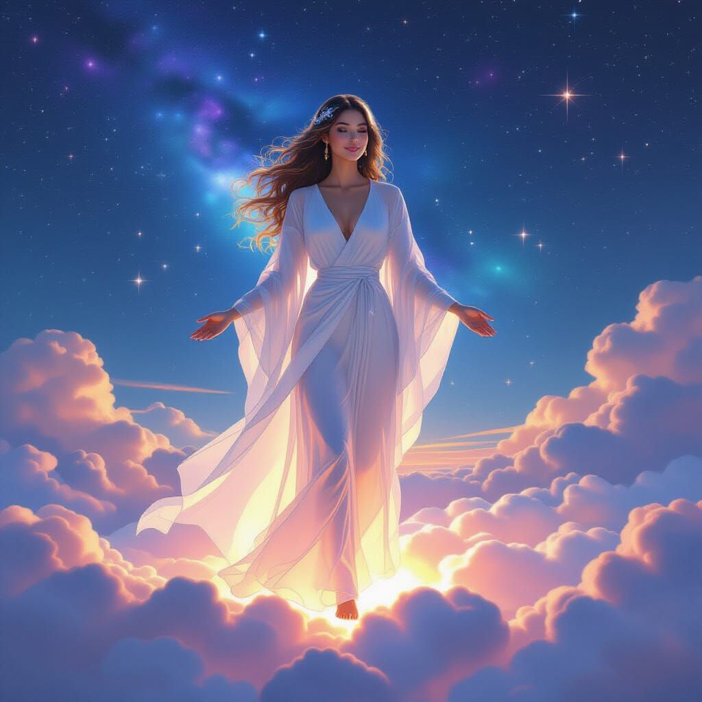 Celestial Ariana on Glowing Cloud