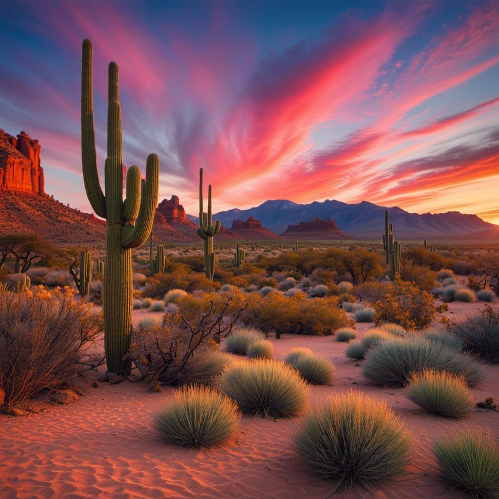 Tranquil Desert Sunset: A Moment of Stillness