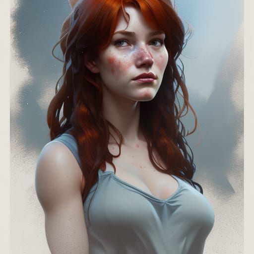 Mary Jane Watson Portrait in Comic Book Style