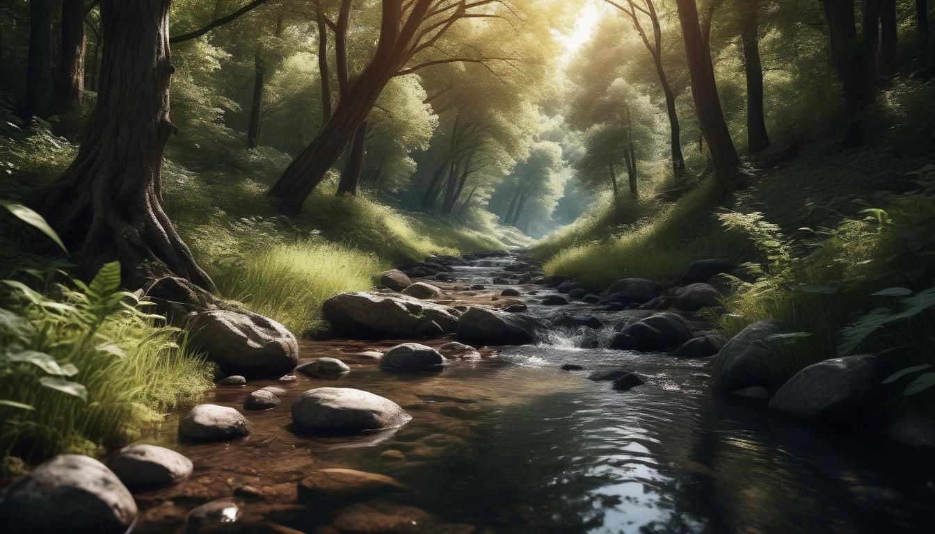 Summer Creek: Photorealistic Studio Forest Scene
