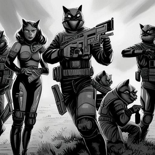 Cats and Models Unite Against Alien Invasion