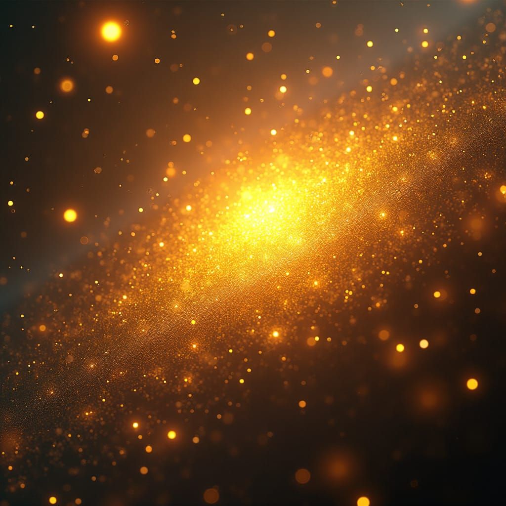 Fantastical Gold Stars Background in Detailed Matte Painting