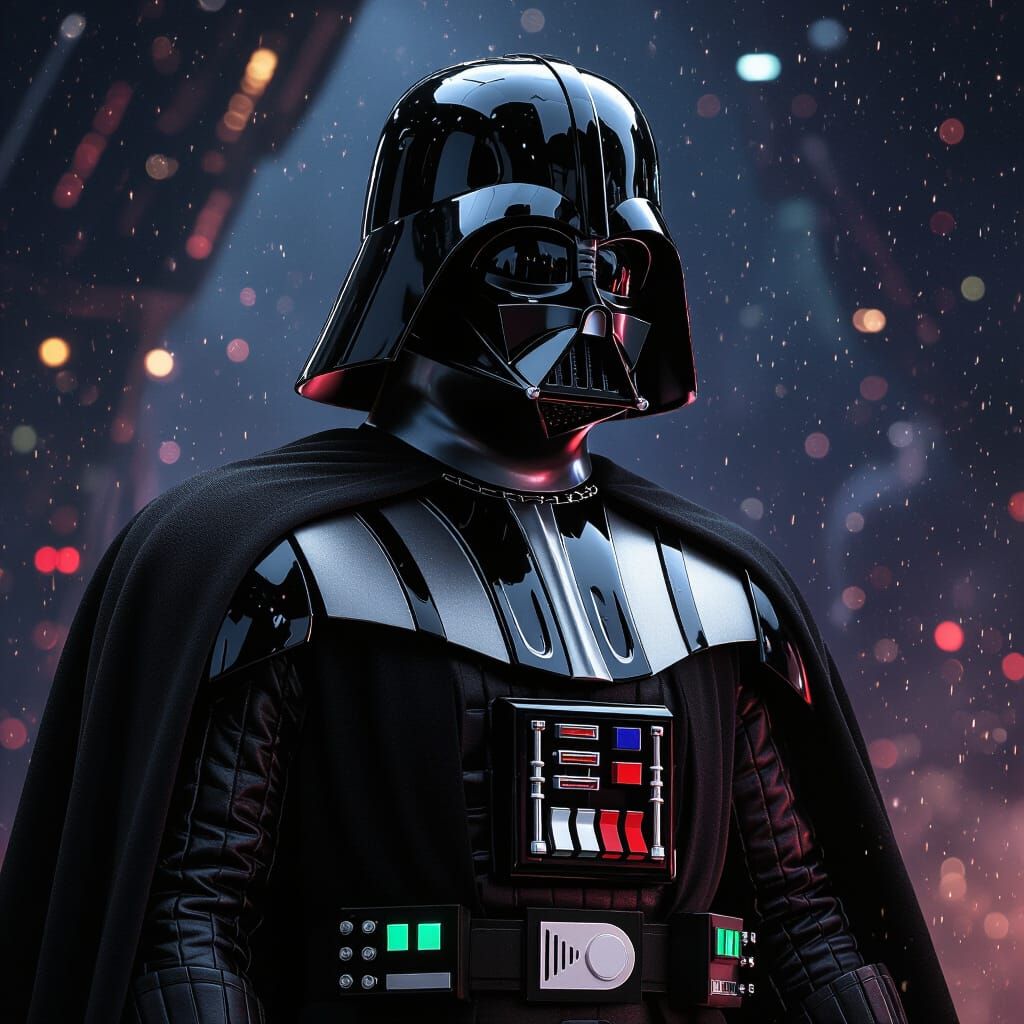 Darth Vader in Ominous Galaxy, Syd Mead Style