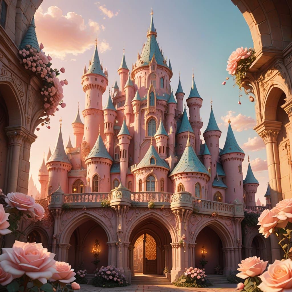 Rose Petal Kingdom: Whimsical Fantasy Architecture