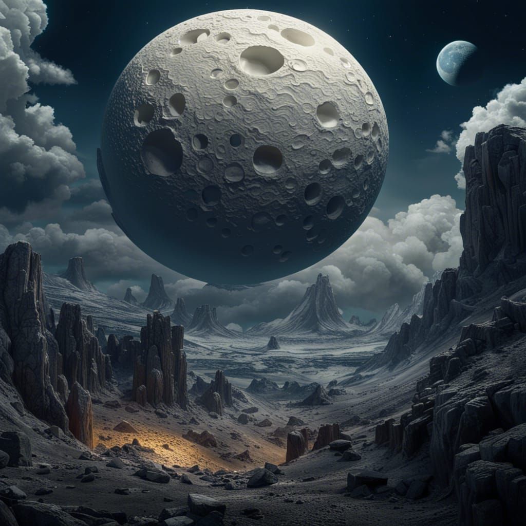 Cheese Moon Landscape: Digital Matte Painting