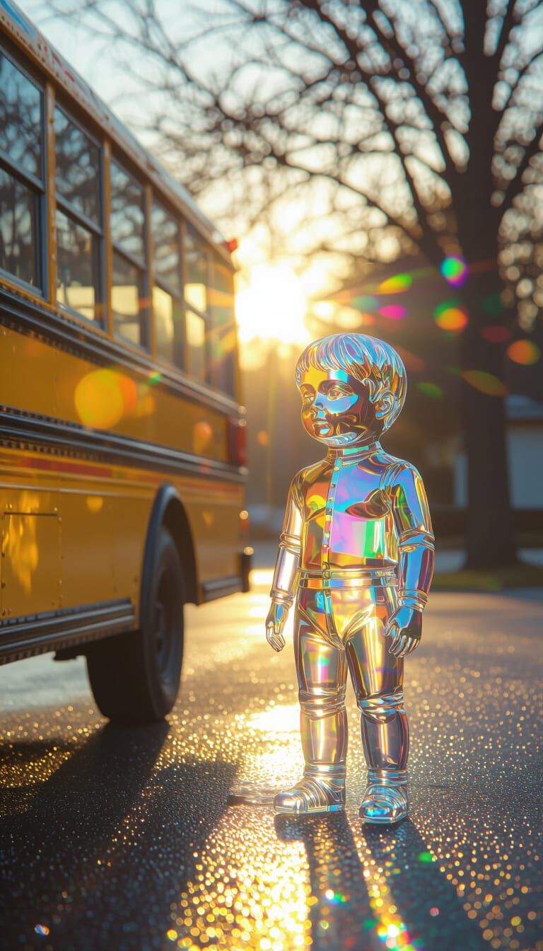 Crystal Boy Prismatic Reflections in Digital Art Style