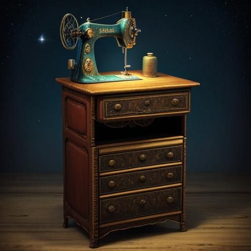 Vintage Sewing Machine Masterpiece in 3D