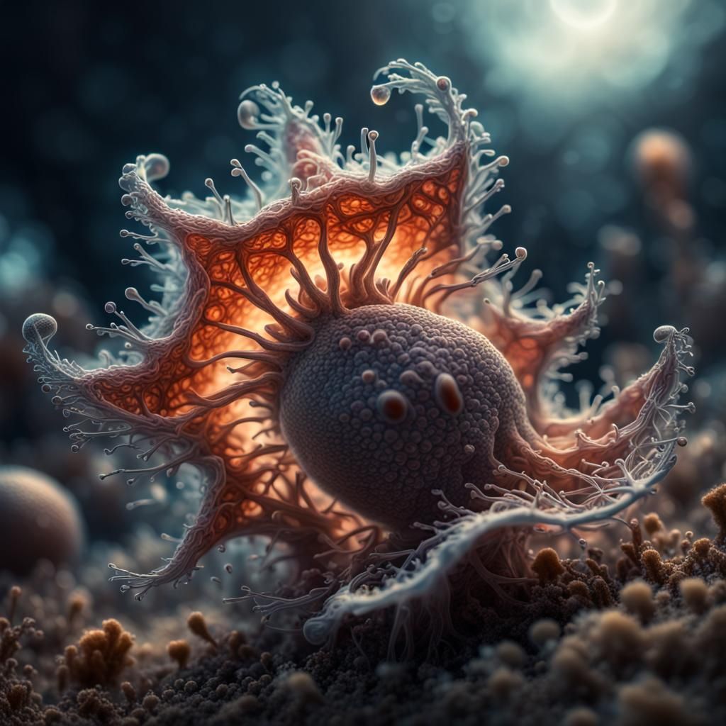 Hyperrealistic Amoeba Seed Fantasy in High Definition