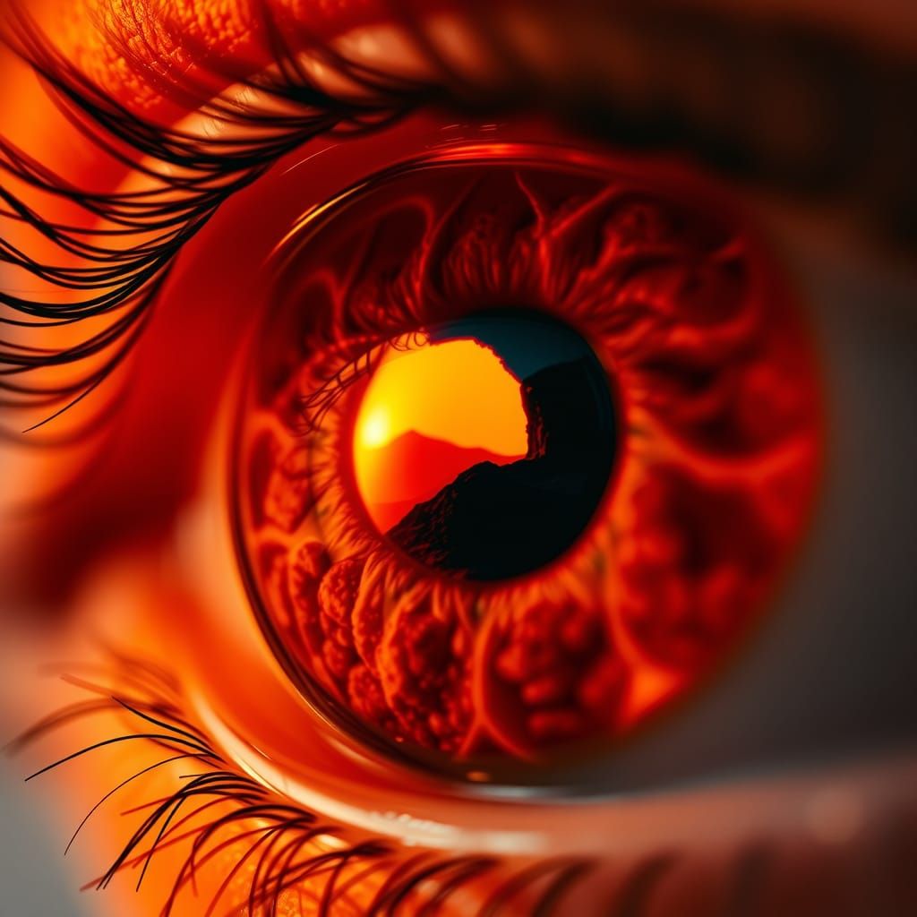Volcanic Landscape in Eye, Macro Photography
