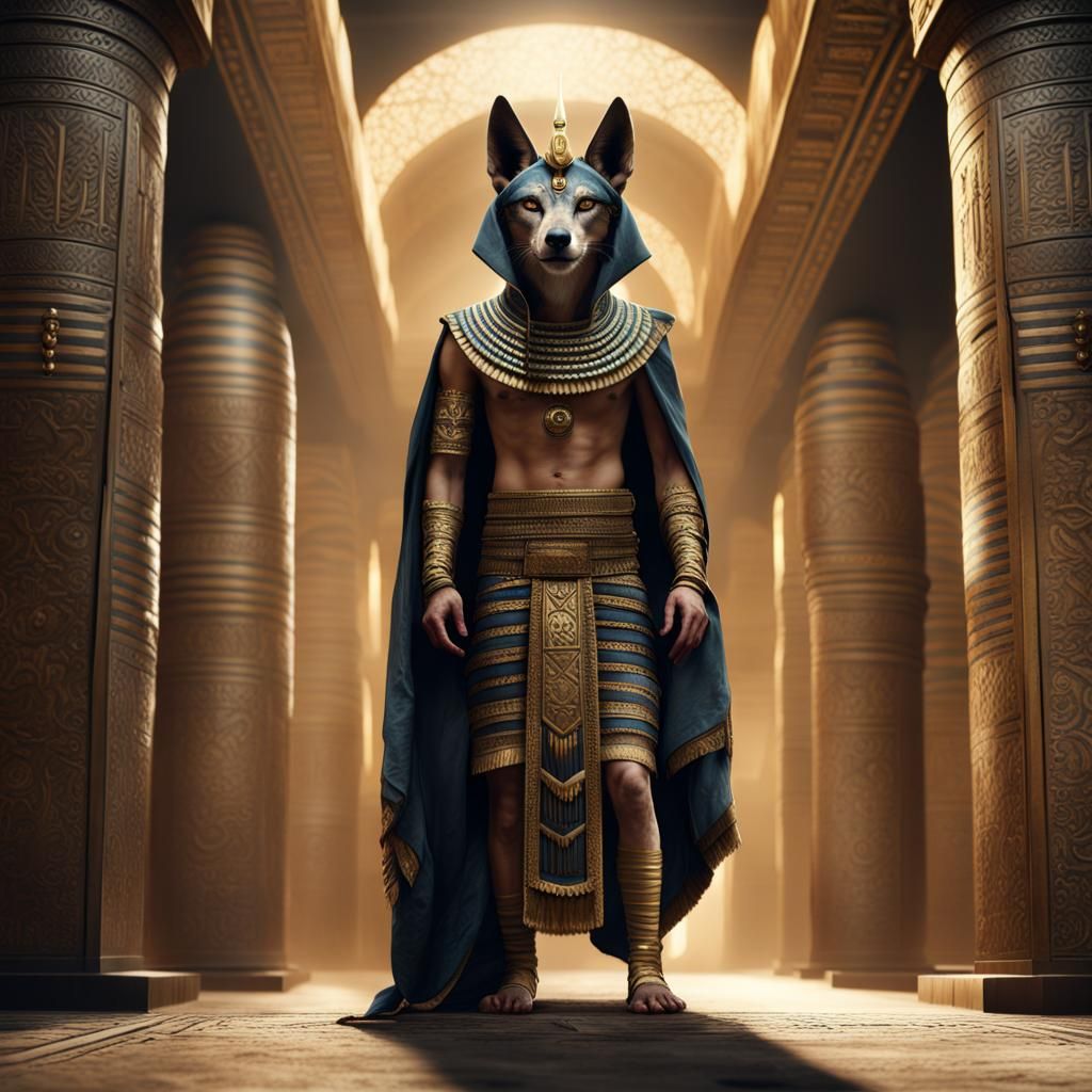 Jackal Pharaoh in Detailed Digital Painting