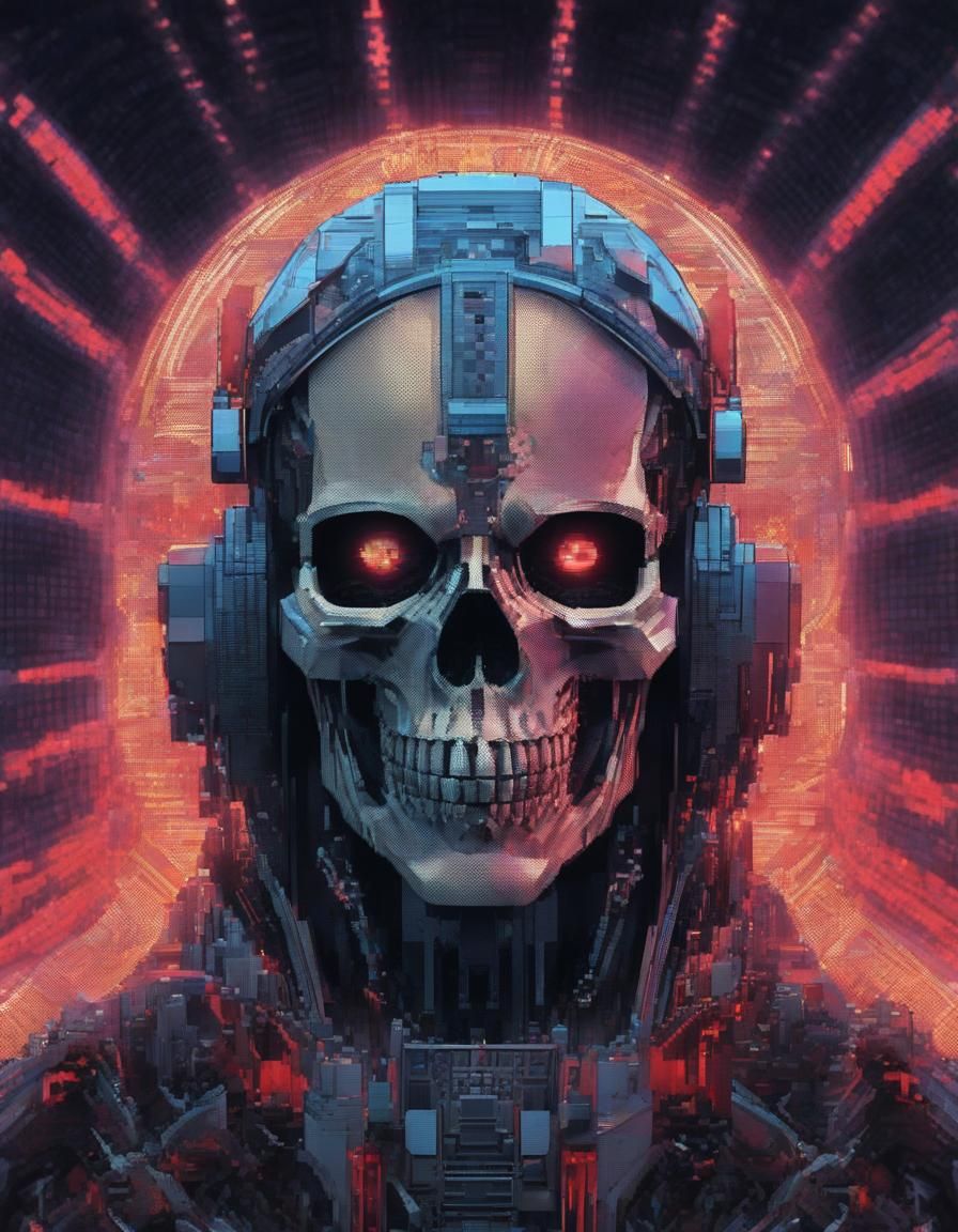 Hauntingly Realistic Pixel Art Humanoid Portrait