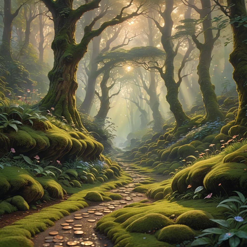 Ethereal Fantasy Penny on a Misty Path