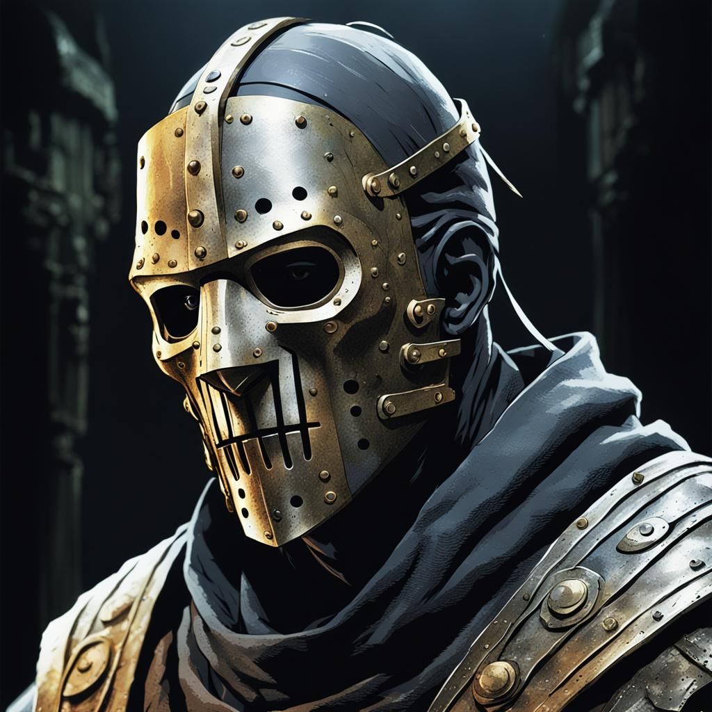 Lepers Metal Mask Prosthetic in Anime Style