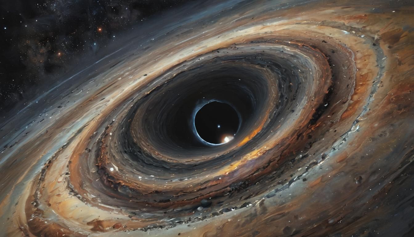 Hyperrealistic Black Hole on Jupiter in Watercolour Style