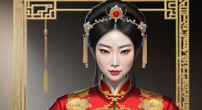 Empress Dowager Mu: Hyperrealistic Golden Hour Portrait