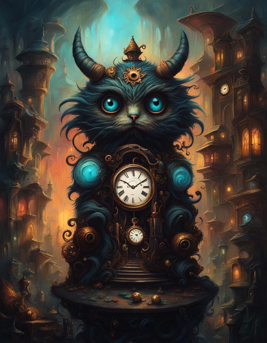 Monster Fairycore Clockpunk in Vivid Surreal Style