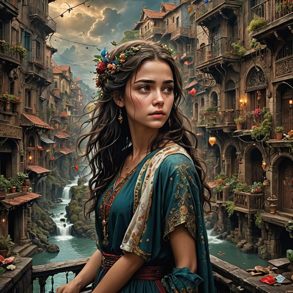 Detailed Matte Painting of a Beautiful Woman