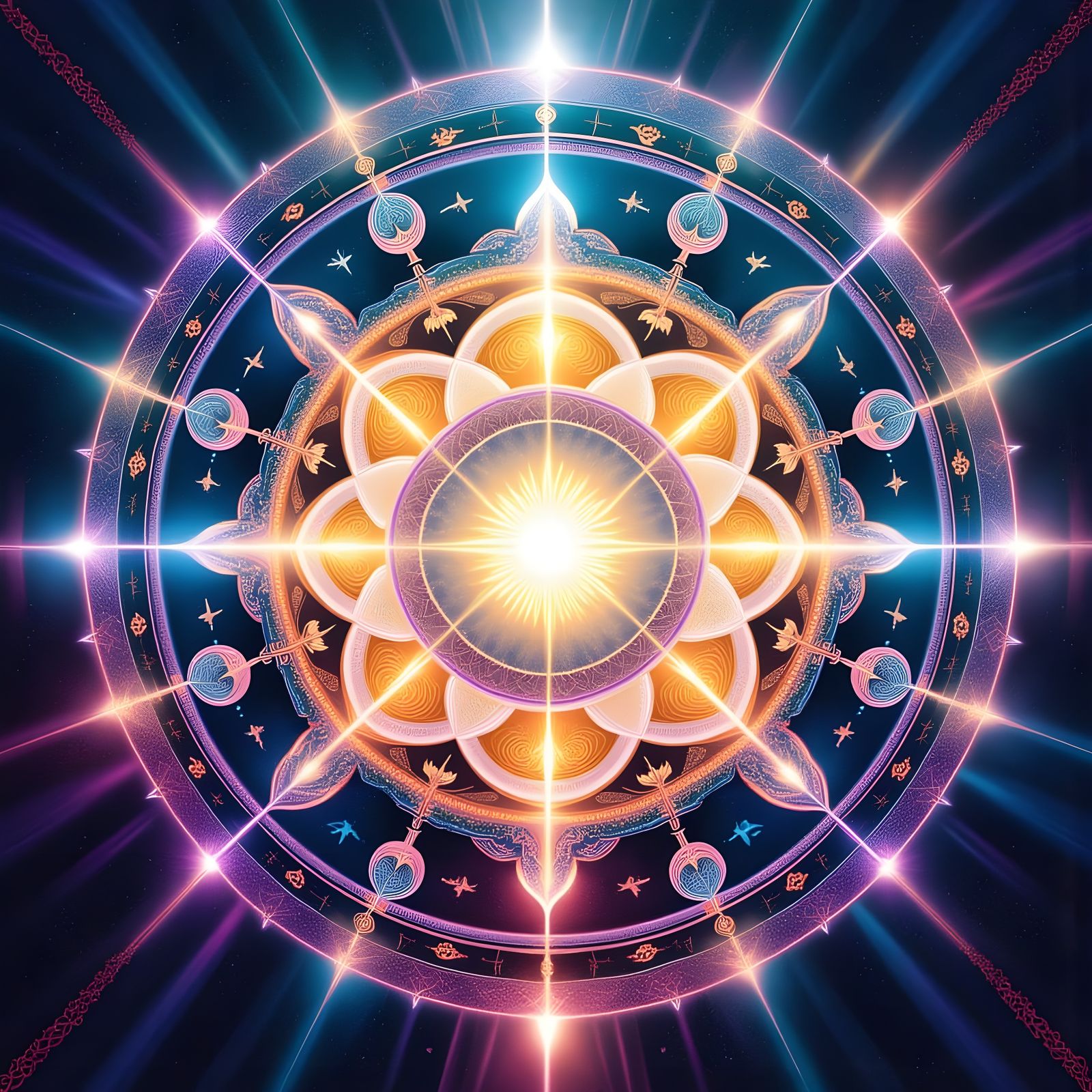 Mystic Abstract Mandala Painting of Energetic Fields