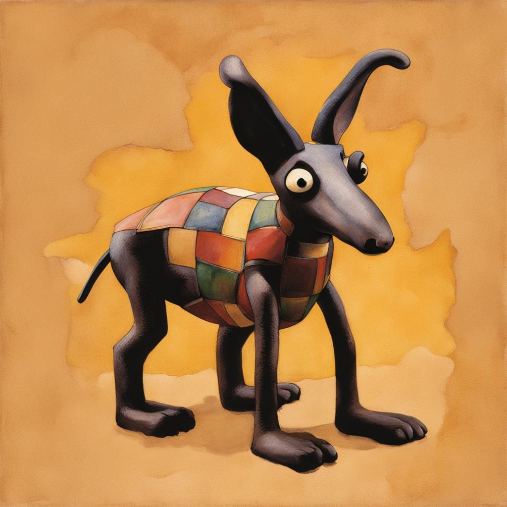 Aardvark in Expressionist Claymation Style