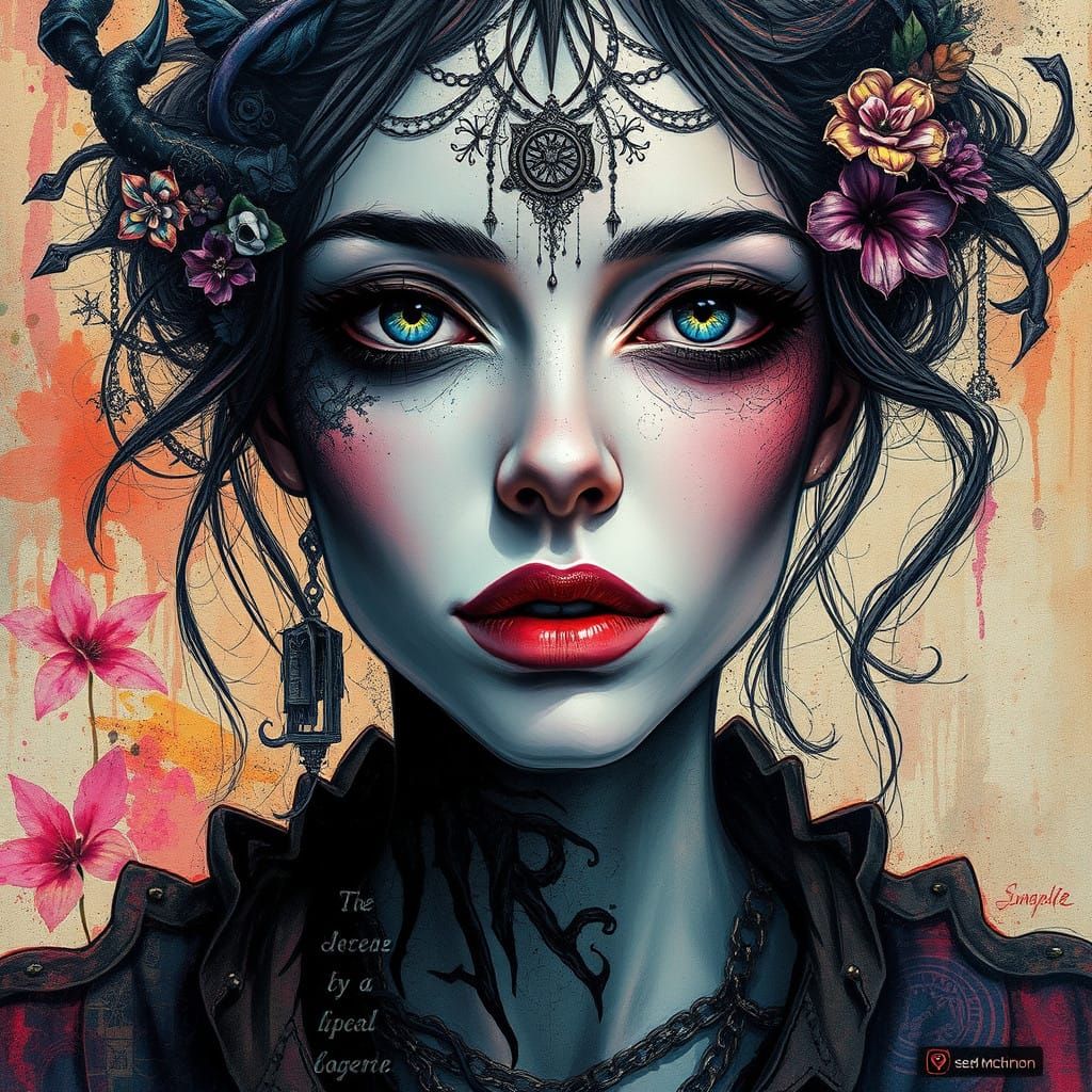 Intricate Surrealist Portrait in Symbolic Style with Layered...